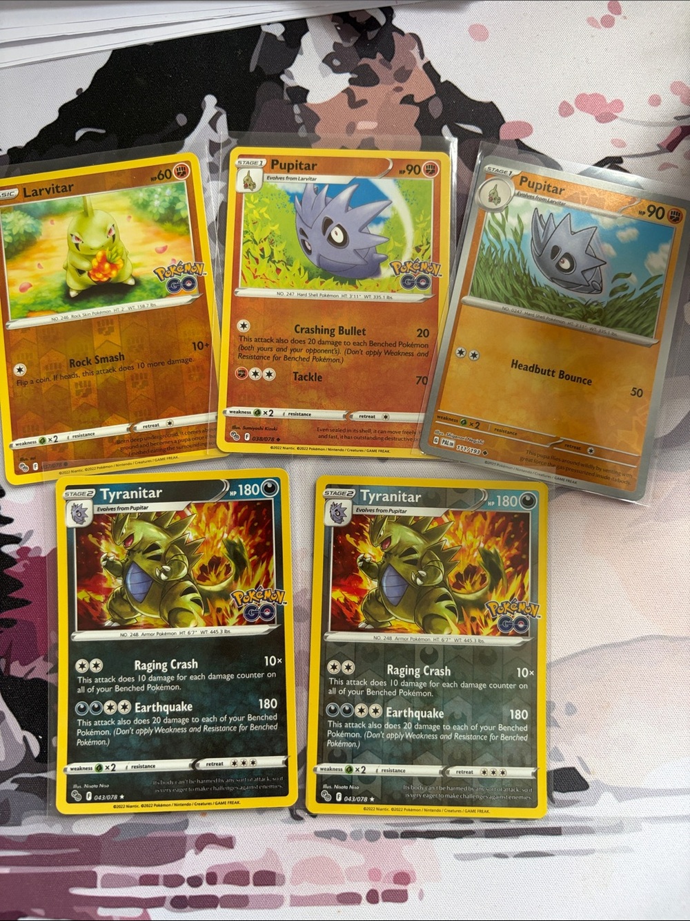 Larvitar Pupitar & Tyranitar Pokémon Evolution Holo Card Lot 🦖| 5 Cards ✨5/$25✨